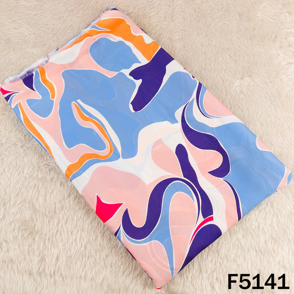 Digital Print Crepe Satin Fabric - F5141